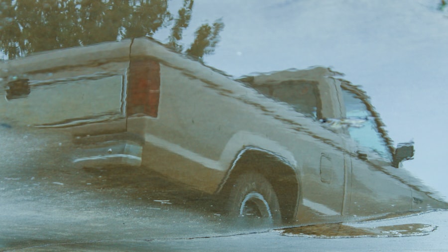 Photo damaged pickup truck